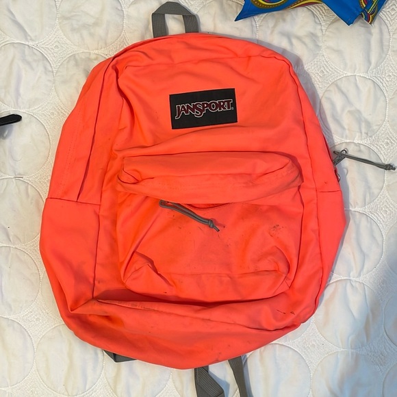 Neon Pink / Coral Jansport Backpack - Picture 1 of 6